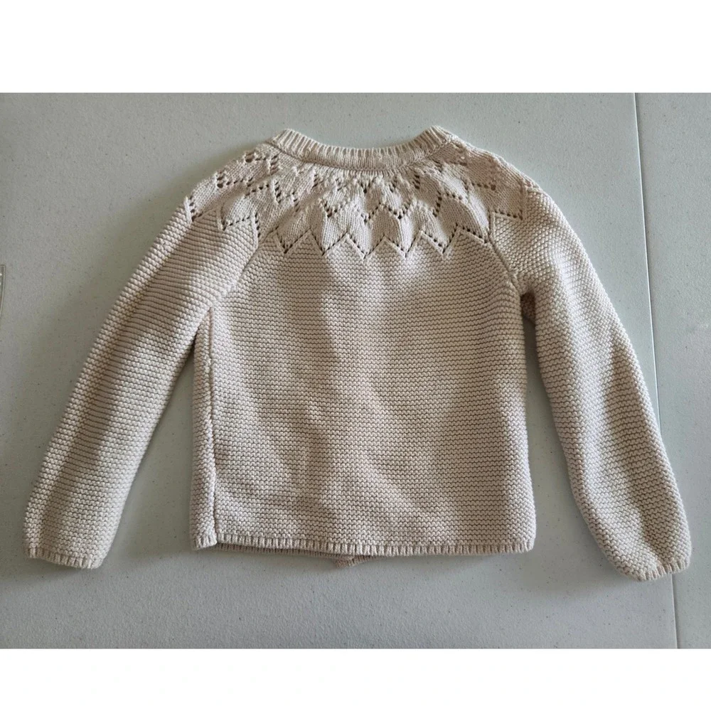 Baby Boden 18-24 Months Cardigan Sweater Toddler Girls Cream Pointelle